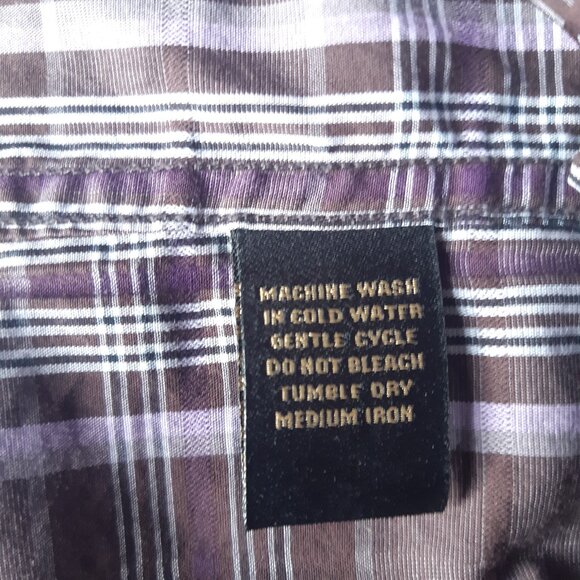 Harry Rosen SZ M Purple Plaid Lightweight Cotton LS Men's Button Up Shirt - Picture 9 of 14